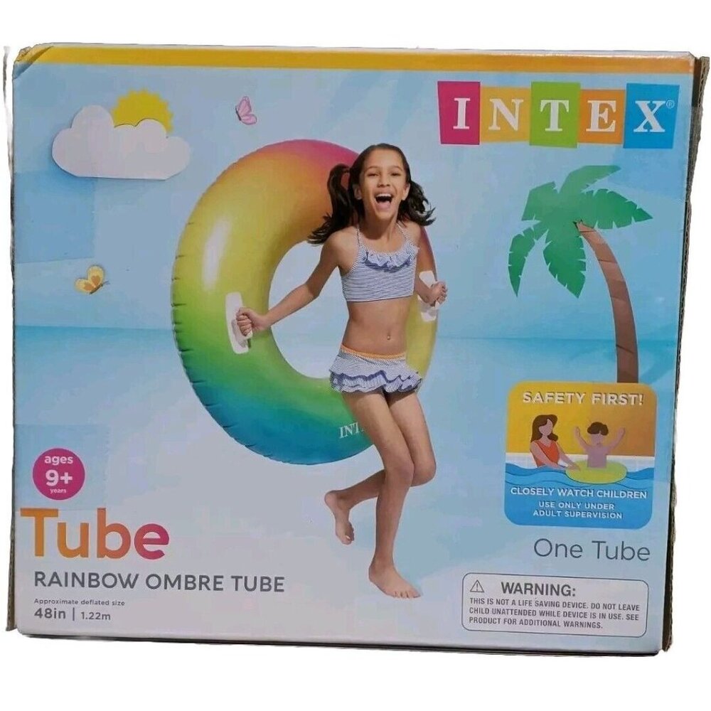 Intex Rainbow Ombre‎ Floats & Rafts One Tube For 9 Plus Ages - 48 in Kids